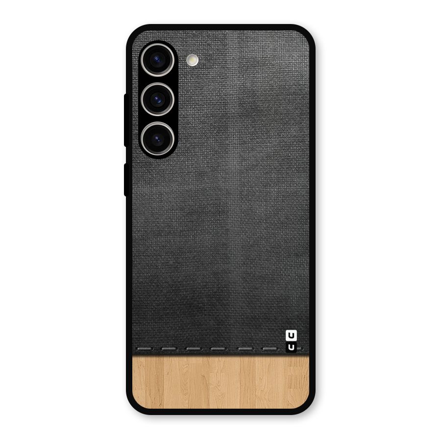 Bicolor Wood Texture Metal Back Case for Galaxy S23 Plus