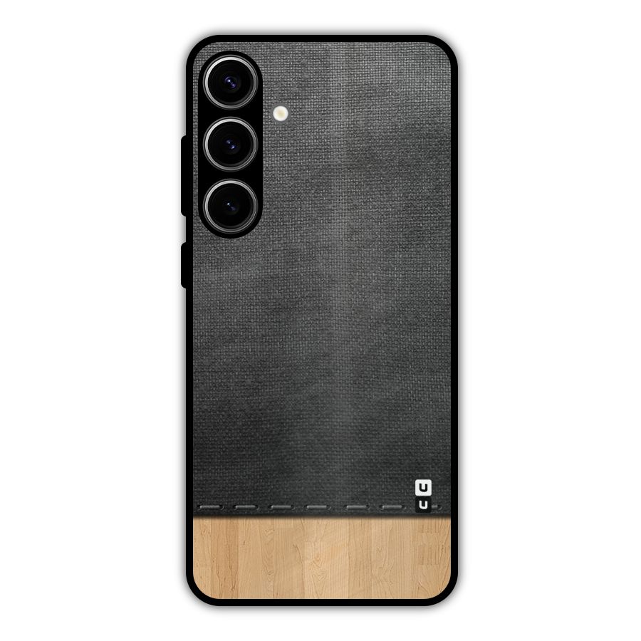 Bicolor Wood Texture Metal Back Case for Galaxy S24 Plus