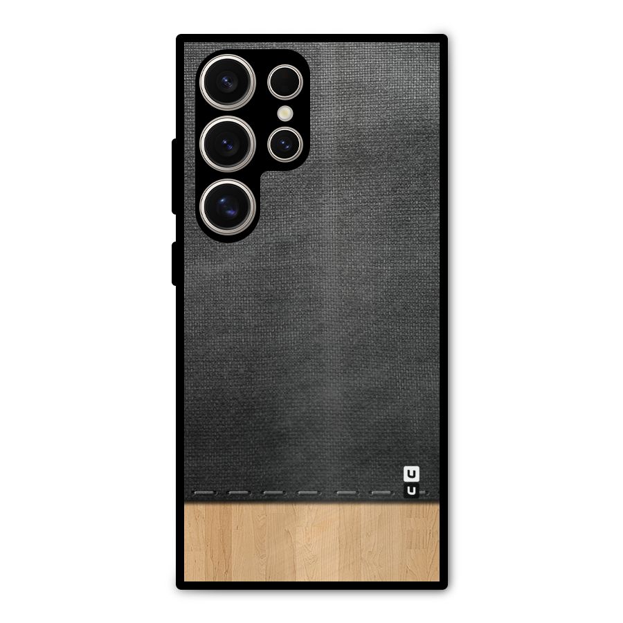 Bicolor Wood Texture Metal Back Case for Galaxy S24 Ultra