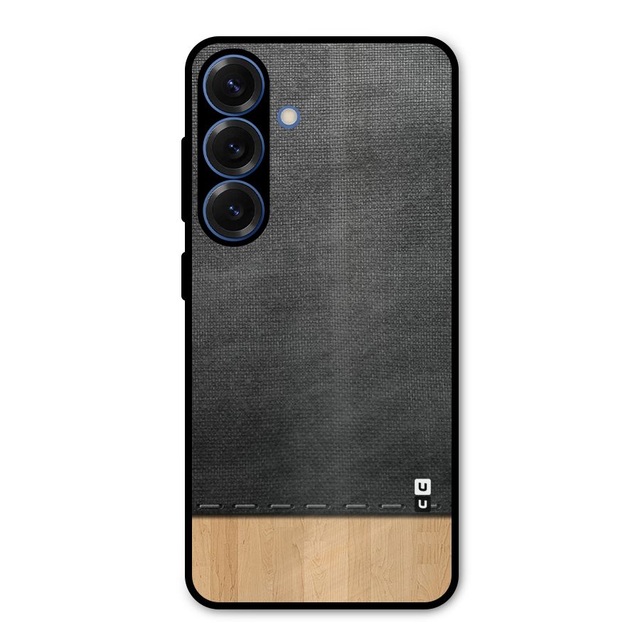 Bicolor Wood Texture Metal Back Case for Galaxy S25