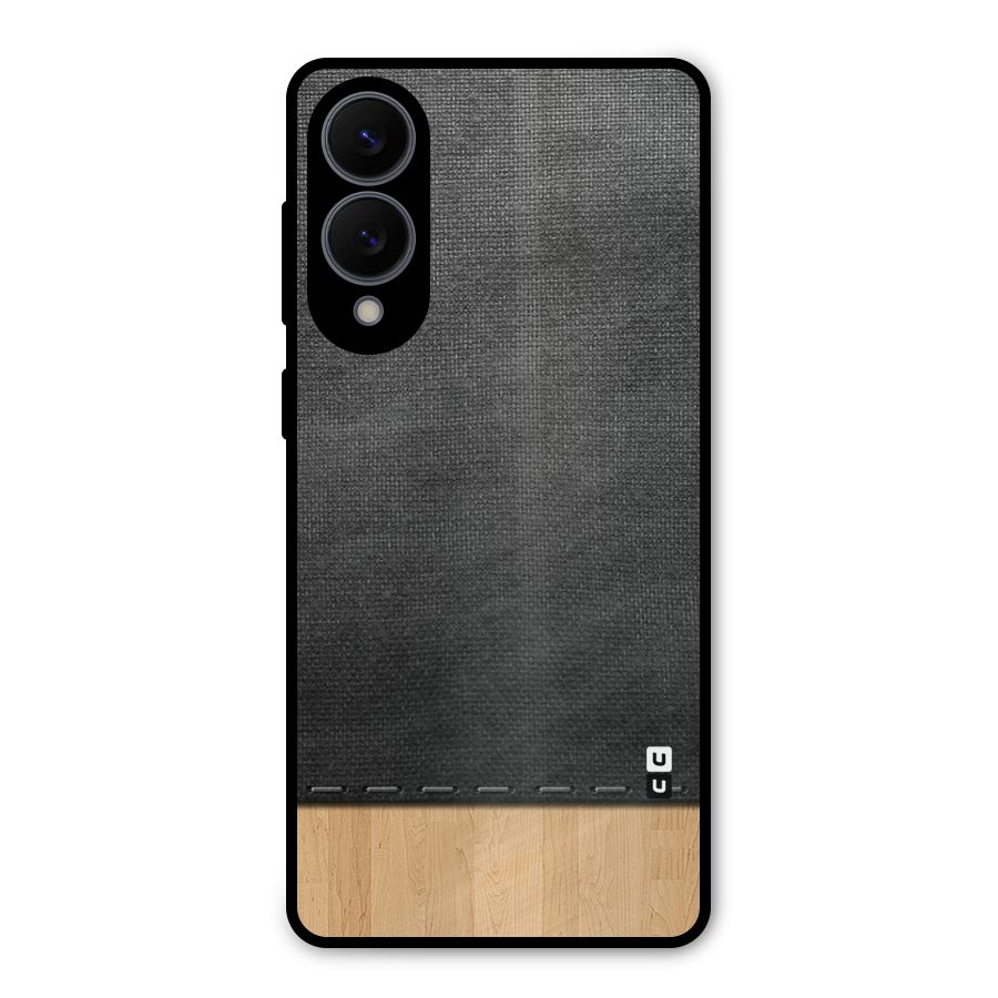 Bicolor Wood Texture Metal Back Case for Galaxy S25 Edge