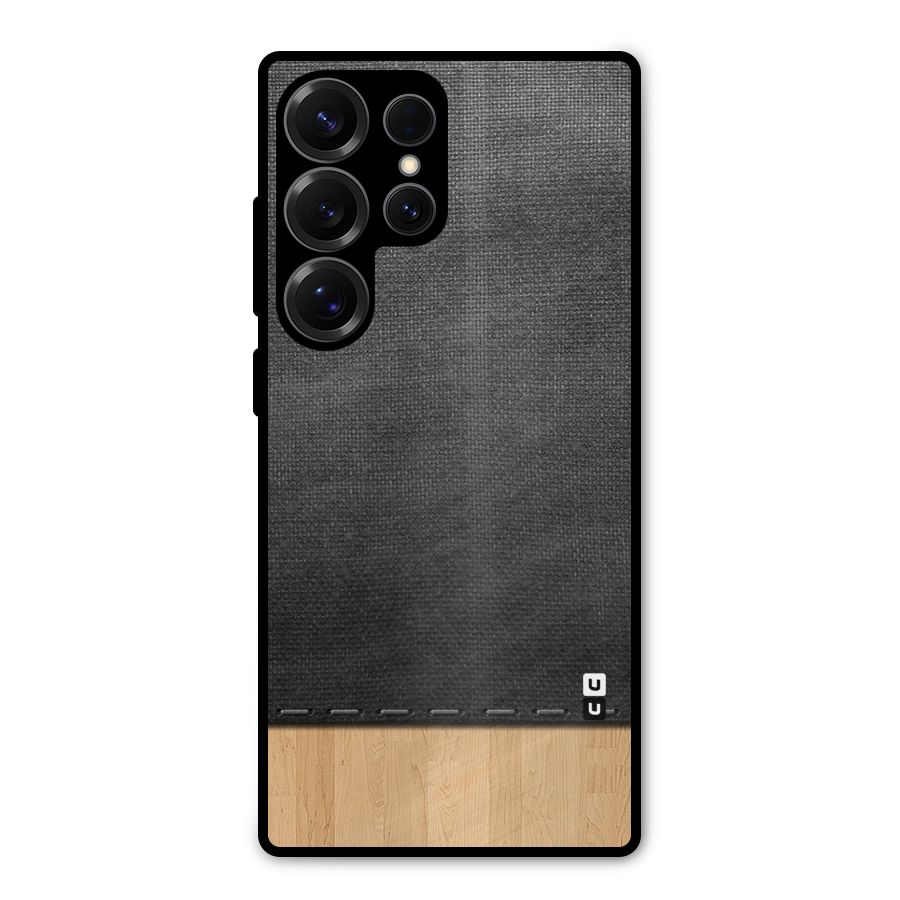 Bicolor Wood Texture Metal Back Case for Galaxy S25 Ultra
