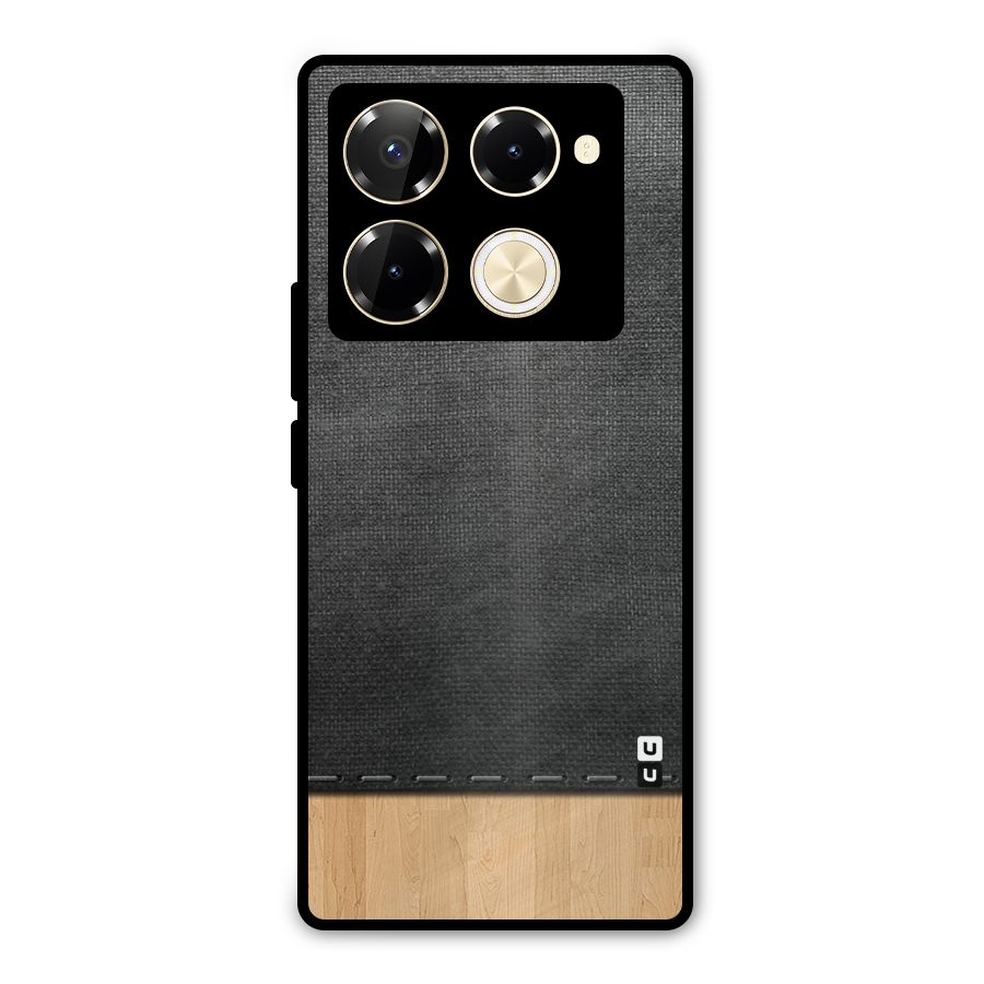 Bicolor Wood Texture Metal Back Case for Infinix Note 40 Pro Plus