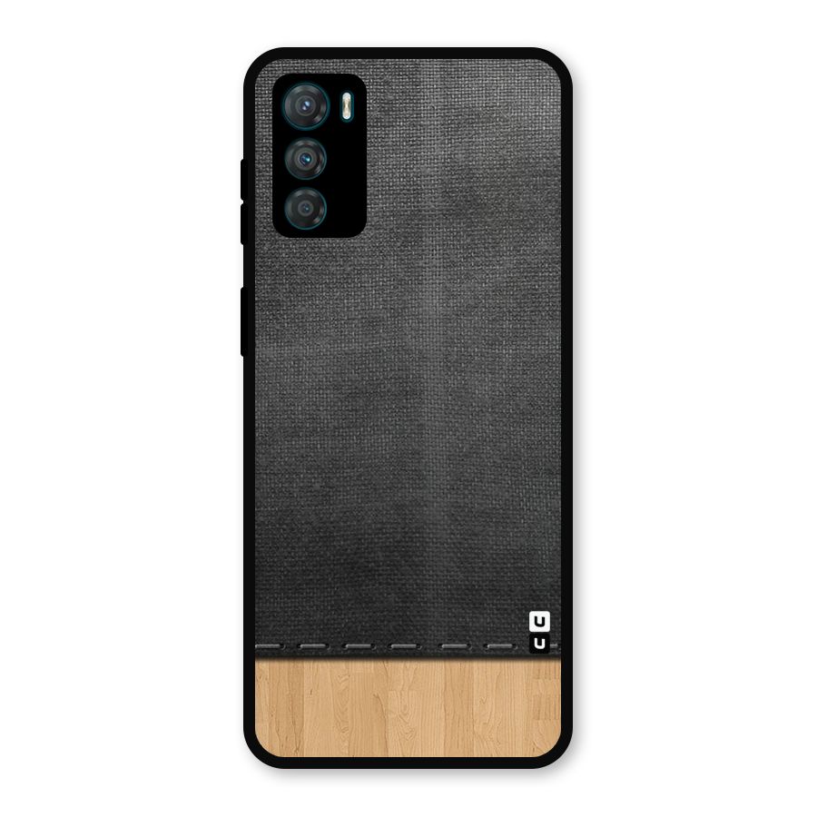 Bicolor Wood Texture Metal Back Case for Moto G42