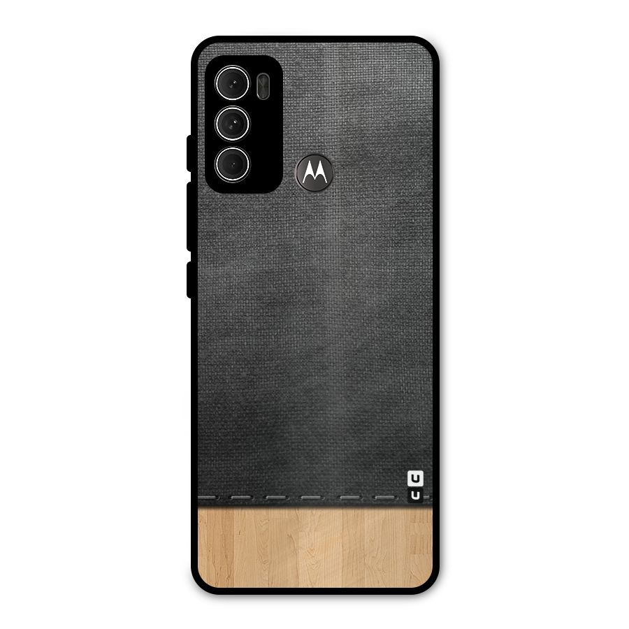 Bicolor Wood Texture Metal Back Case for Moto G60
