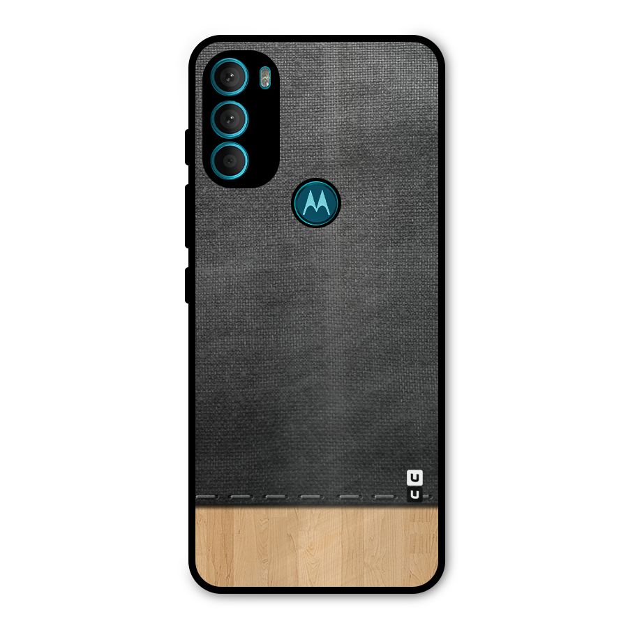 Bicolor Wood Texture Metal Back Case for Moto G71 5G