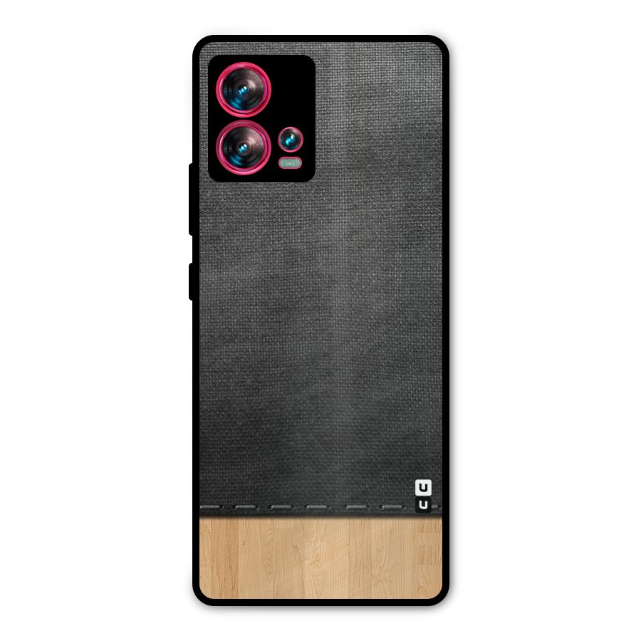 Bicolor Wood Texture Metal Back Case for Motorola Edge 30 Fusion