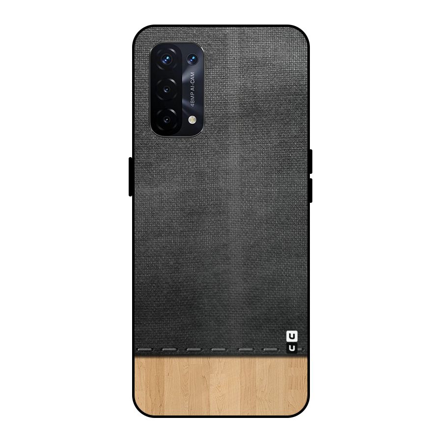 Bicolor Wood Texture Metal Back Case for Oppo A74 5G