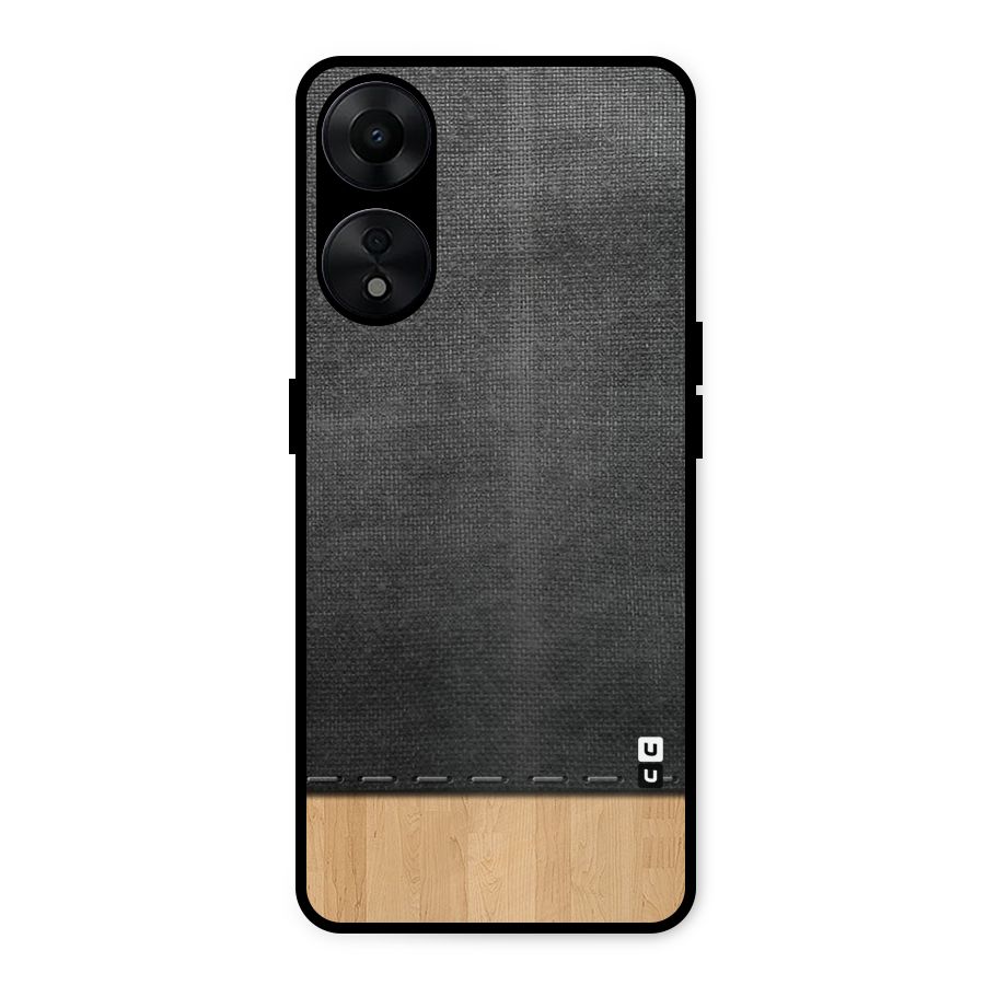 Bicolor Wood Texture Metal Back Case for Oppo A78 5G