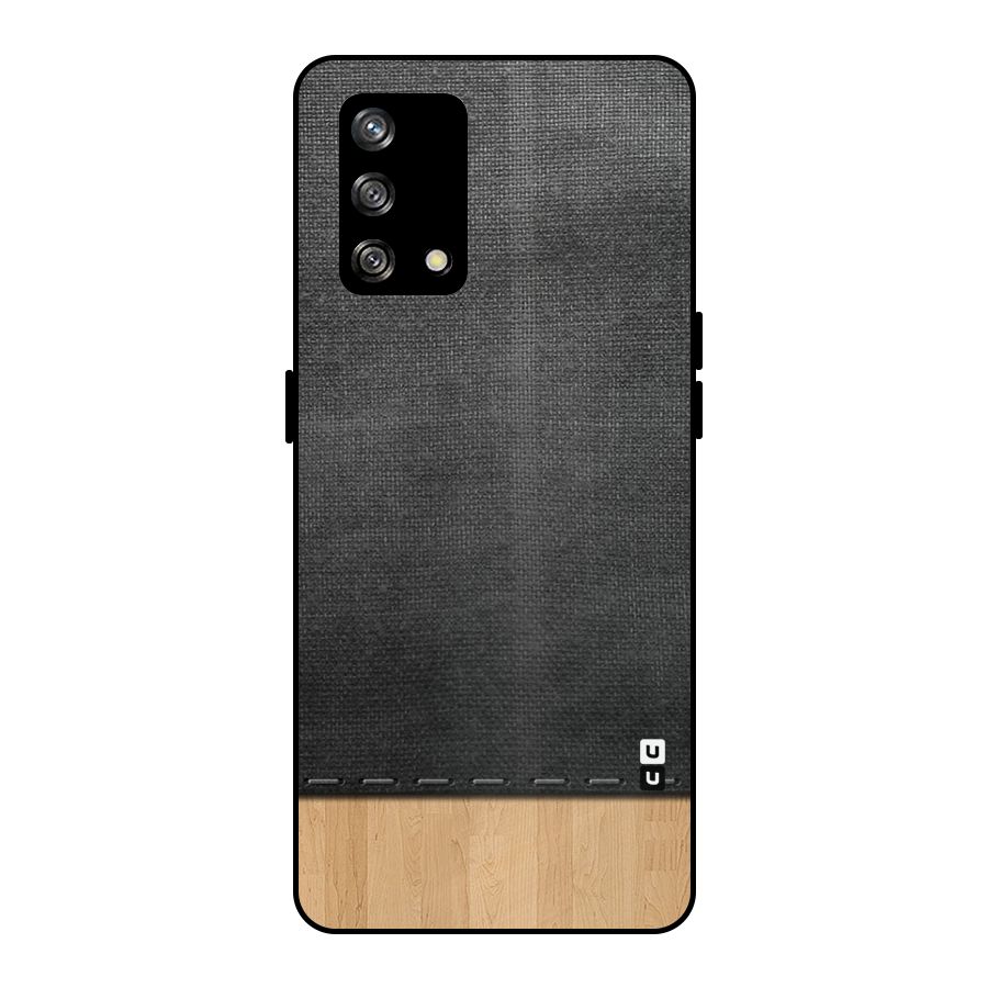 Bicolor Wood Texture Metal Back Case for Oppo F19