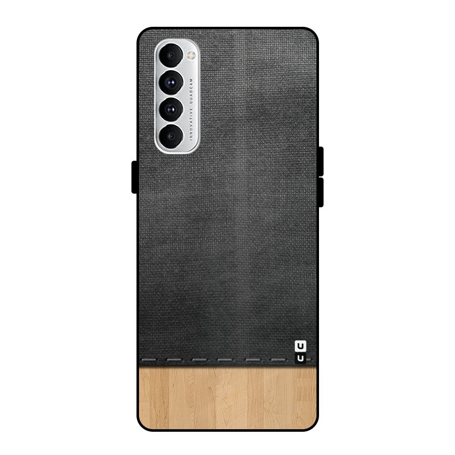 Bicolor Wood Texture Metal Back Case for Oppo Reno4 Pro