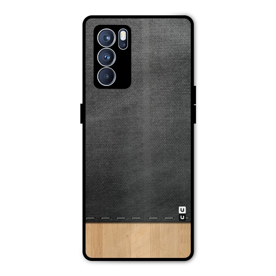 Bicolor Wood Texture Metal Back Case for Oppo Reno6 Pro 5G