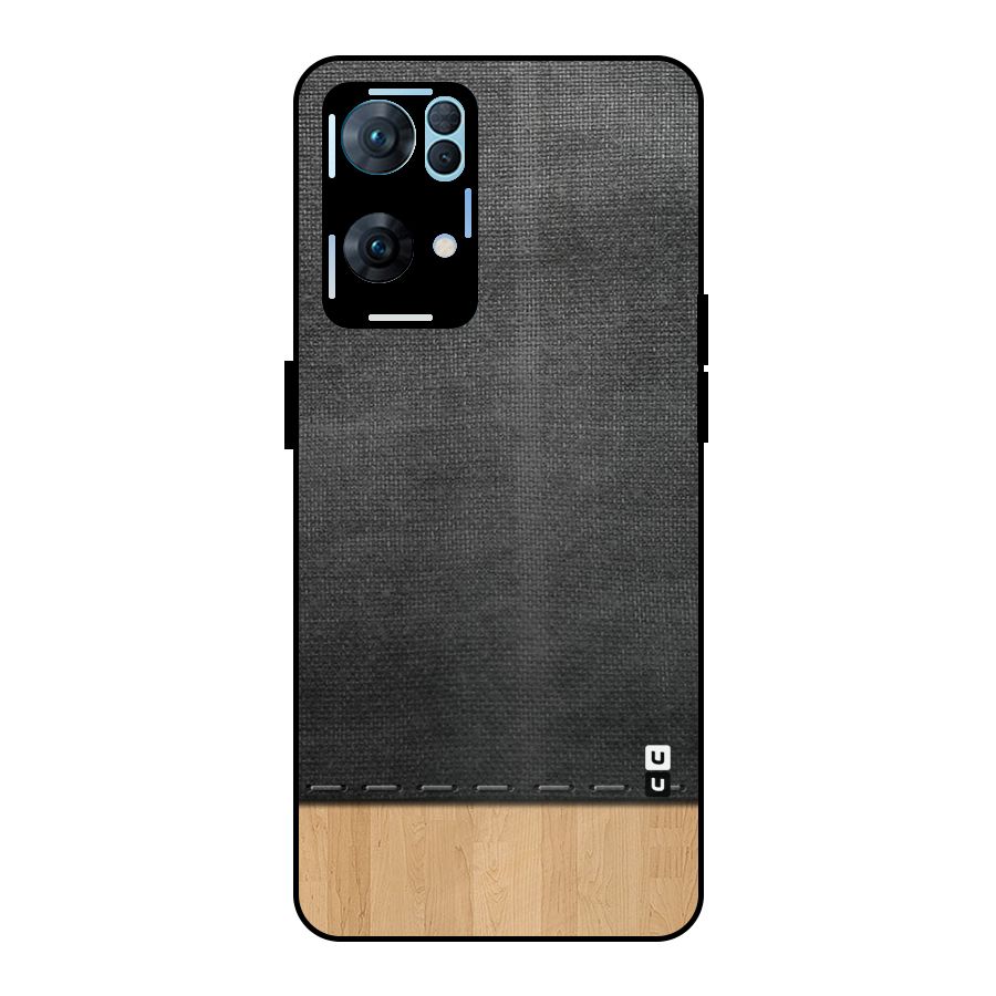 Bicolor Wood Texture Metal Back Case for Oppo Reno7 Pro 5G