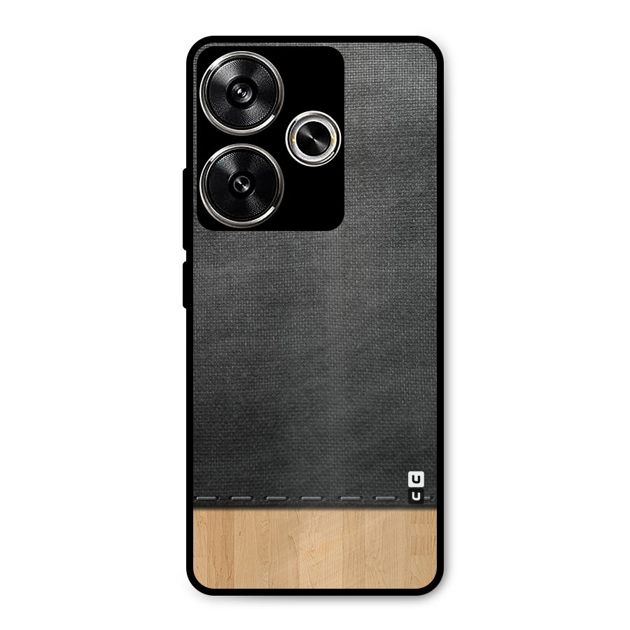 Bicolor Wood Texture Metal Back Case for Poco F6