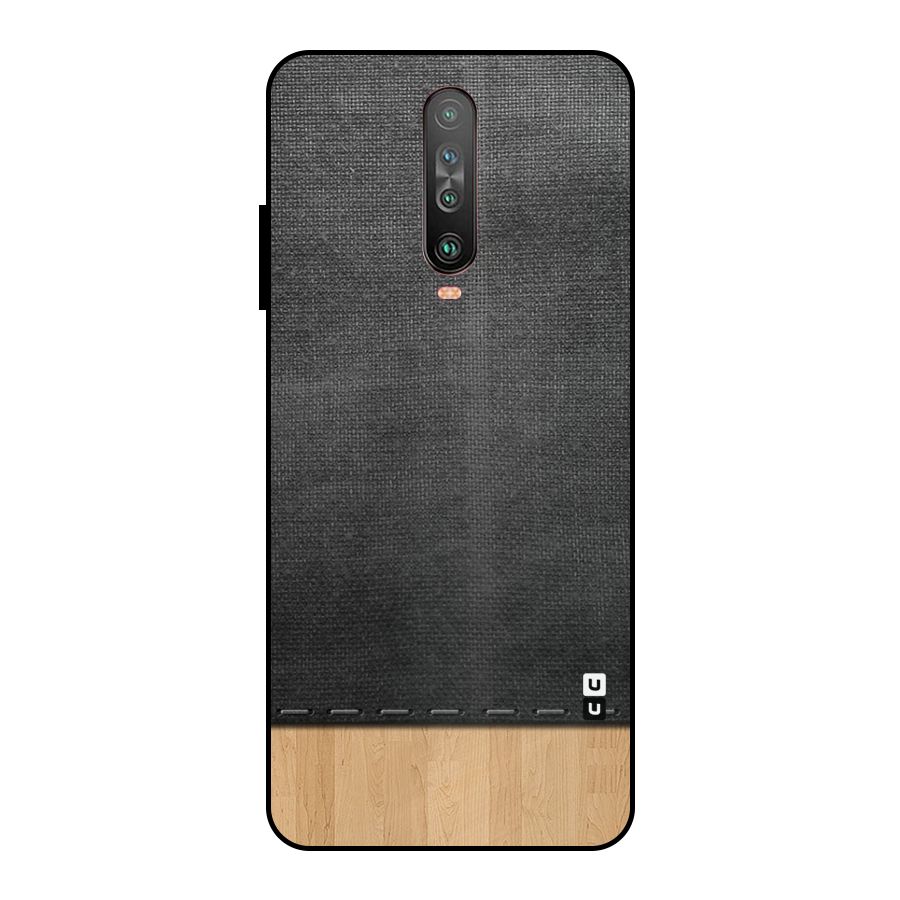 Bicolor Wood Texture Metal Back Case for Poco X2