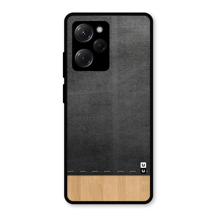Bicolor Wood Texture Metal Back Case for Poco X5 Pro