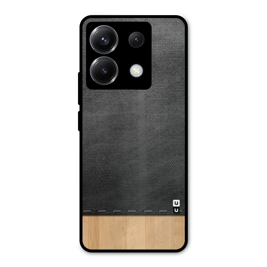 Bicolor Wood Texture Metal Back Case for Poco X6