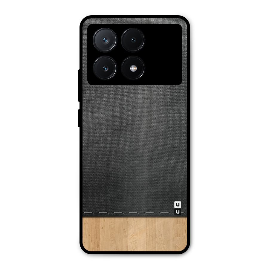 Bicolor Wood Texture Metal Back Case for Poco X6 Pro