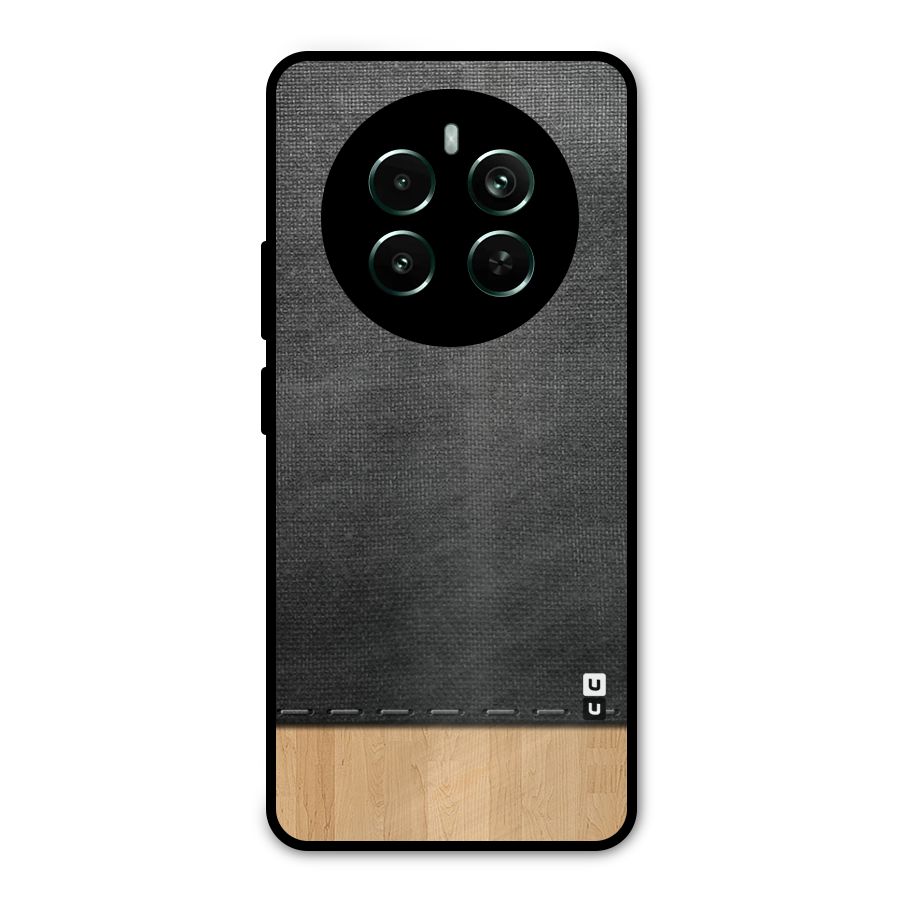 Bicolor Wood Texture Metal Back Case for Realme 12 Pro Plus