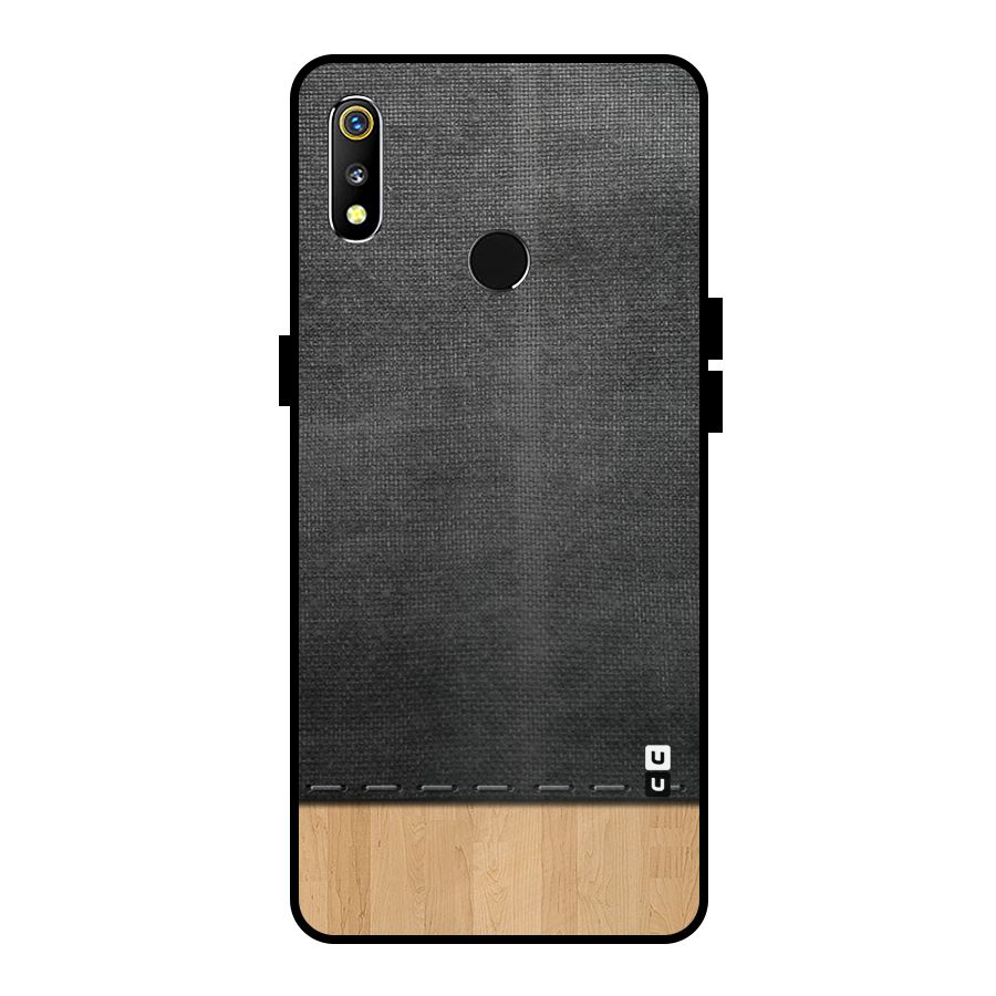 Bicolor Wood Texture Metal Back Case for Realme 3