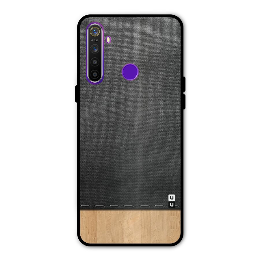 Bicolor Wood Texture Metal Back Case for Realme 5