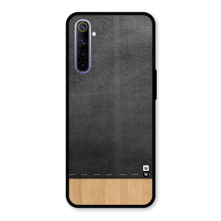 Bicolor Wood Texture Metal Back Case for Realme 6