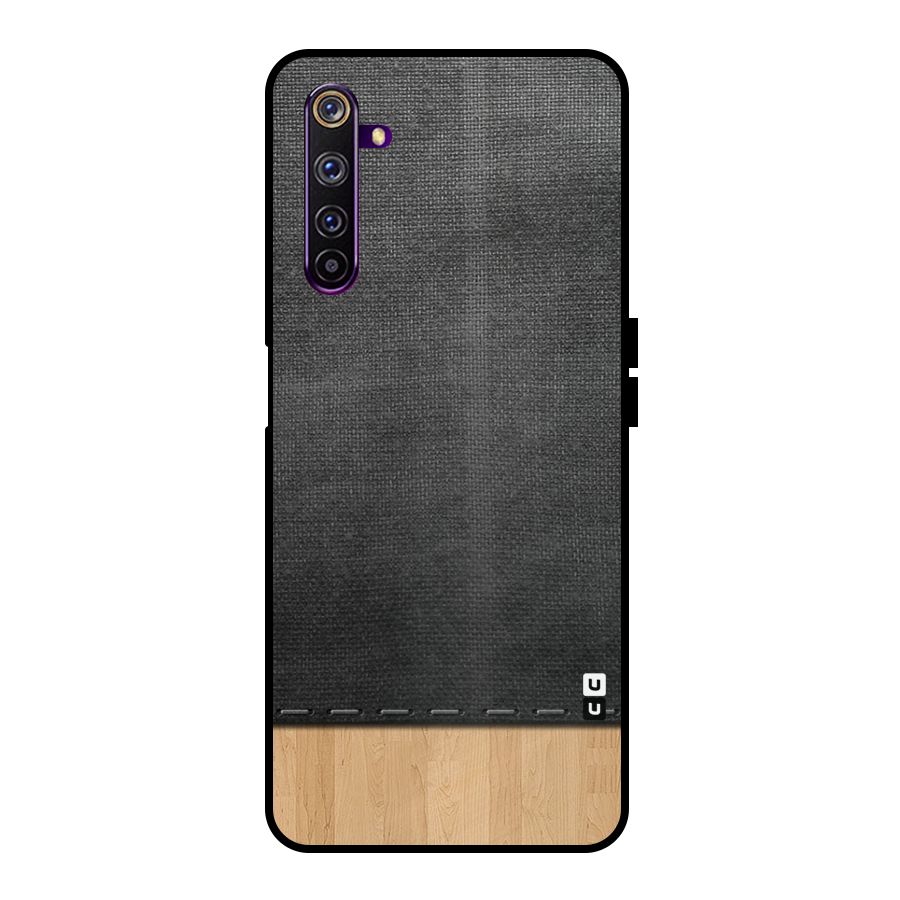 Bicolor Wood Texture Metal Back Case for Realme 6 Pro