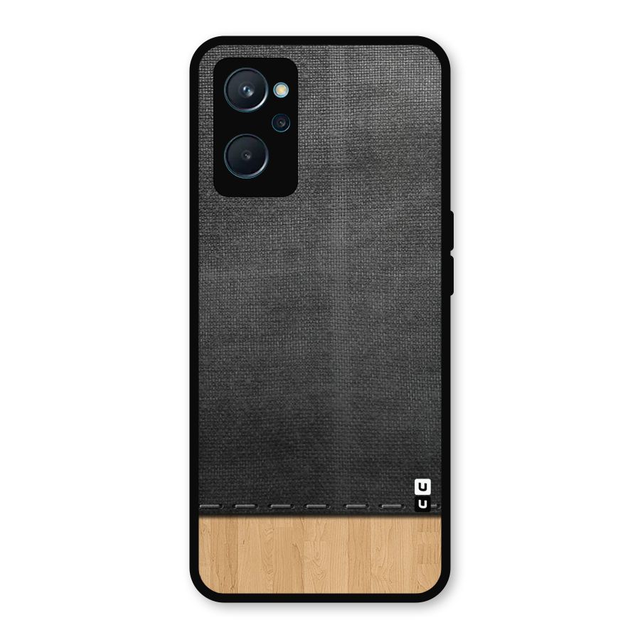 Bicolor Wood Texture Metal Back Case for Realme 9i
