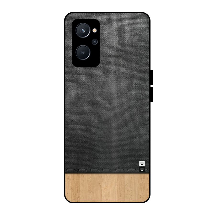 Bicolor Wood Texture Metal Back Case for Realme 9i 5G