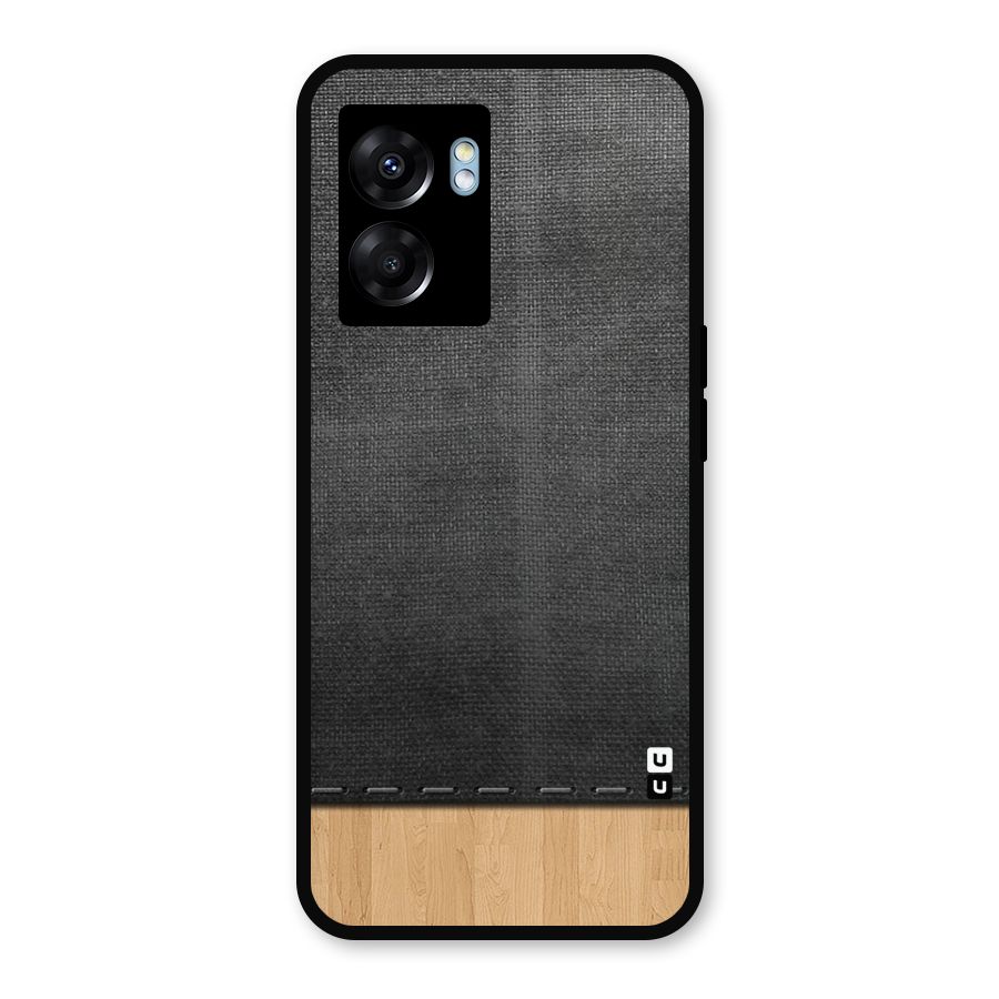 Bicolor Wood Texture Metal Back Case for Realme Narzo 50 5G