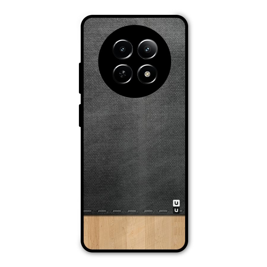 Bicolor Wood Texture Metal Back Case for Realme Narzo 70x 5G