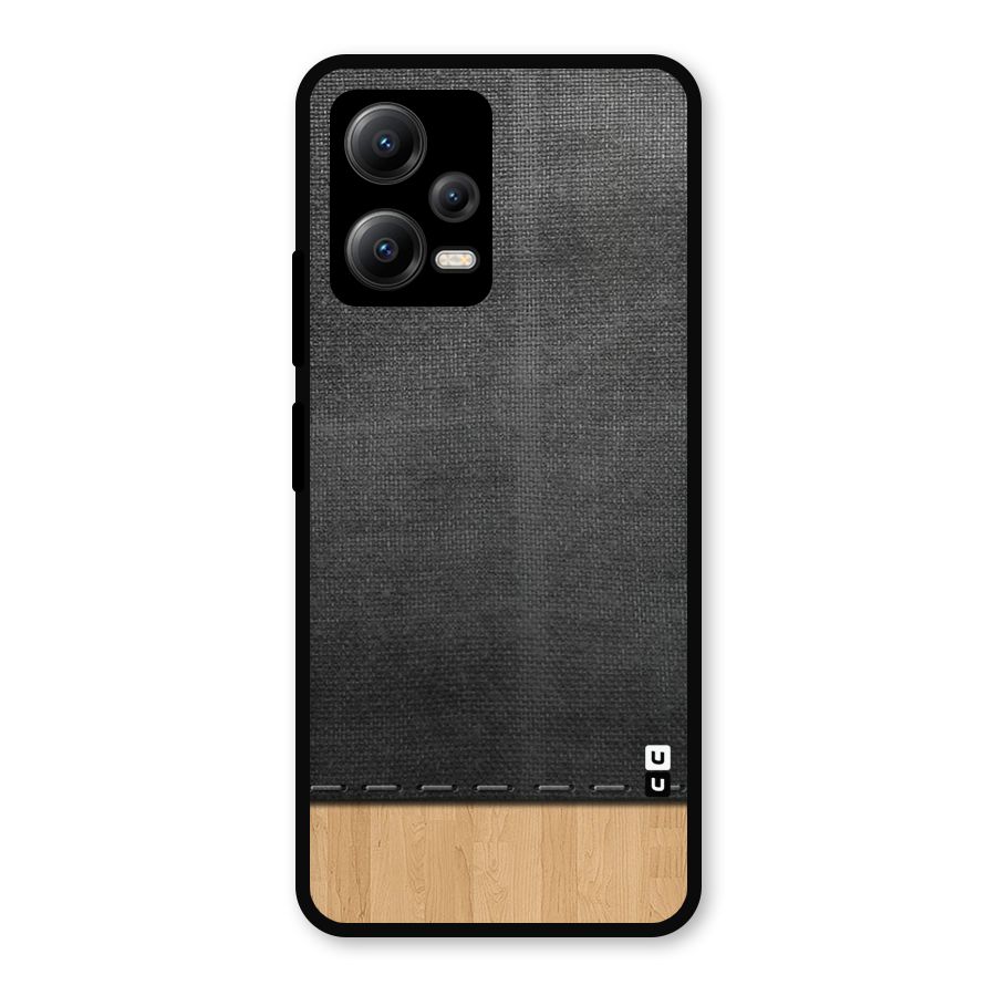 Bicolor Wood Texture Metal Back Case for Redmi Note 12 5G