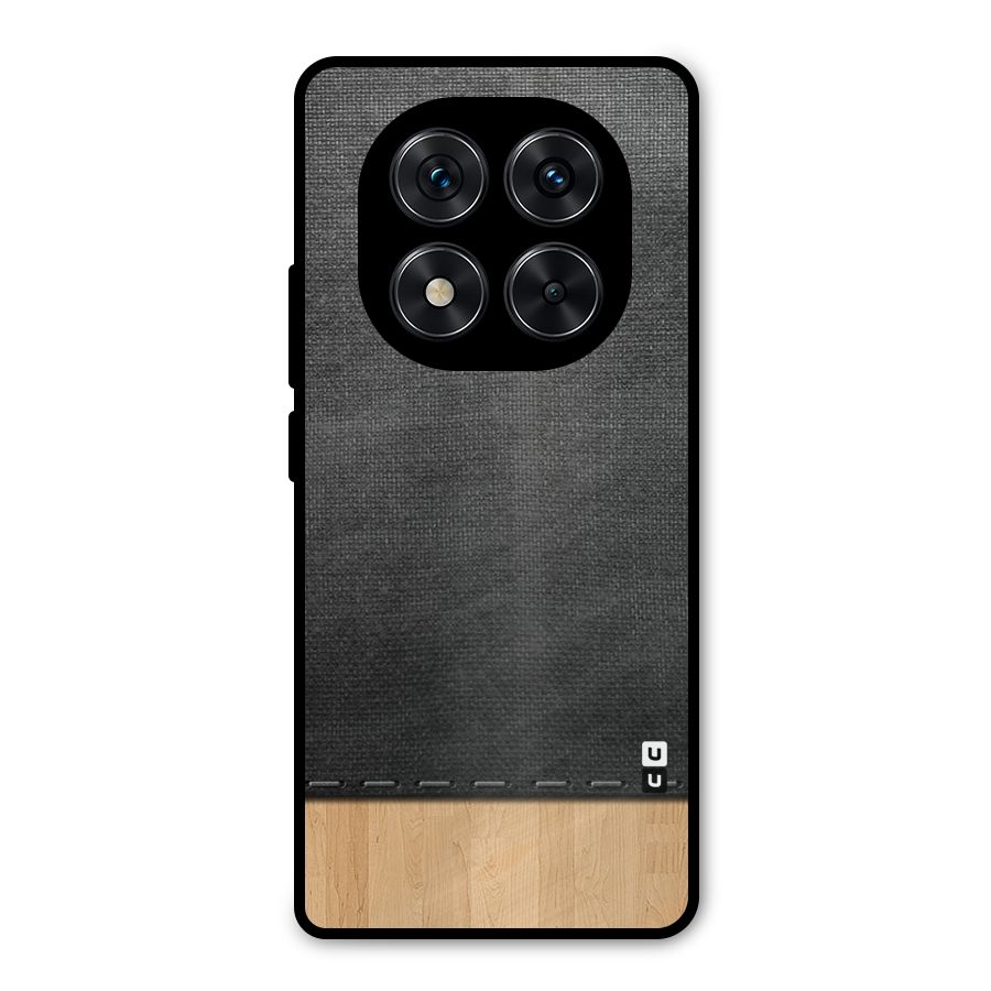 Bicolor Wood Texture Metal Back Case for Redmi Note 14 Pro 5G