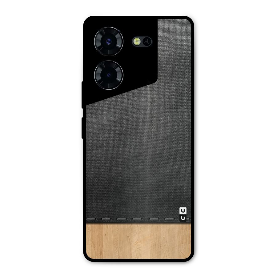 Bicolor Wood Texture Metal Back Case for Tecno Pova 5 Pro 5G