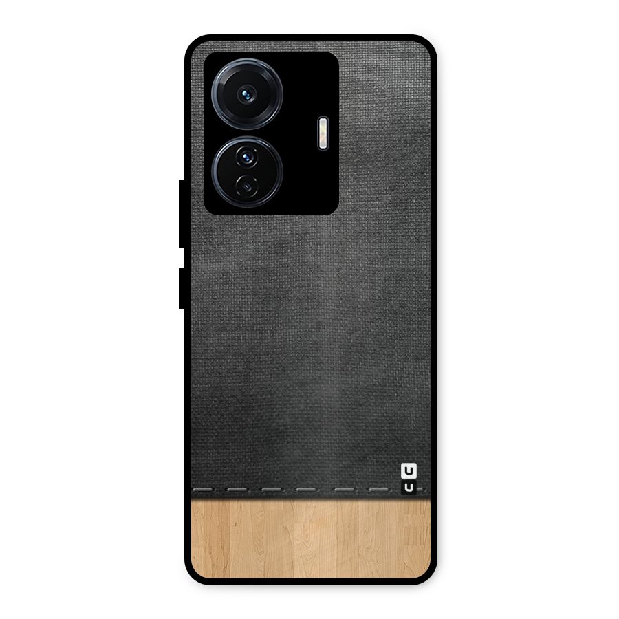 Bicolor Wood Texture Metal Back Case for Vivo T1 Pro