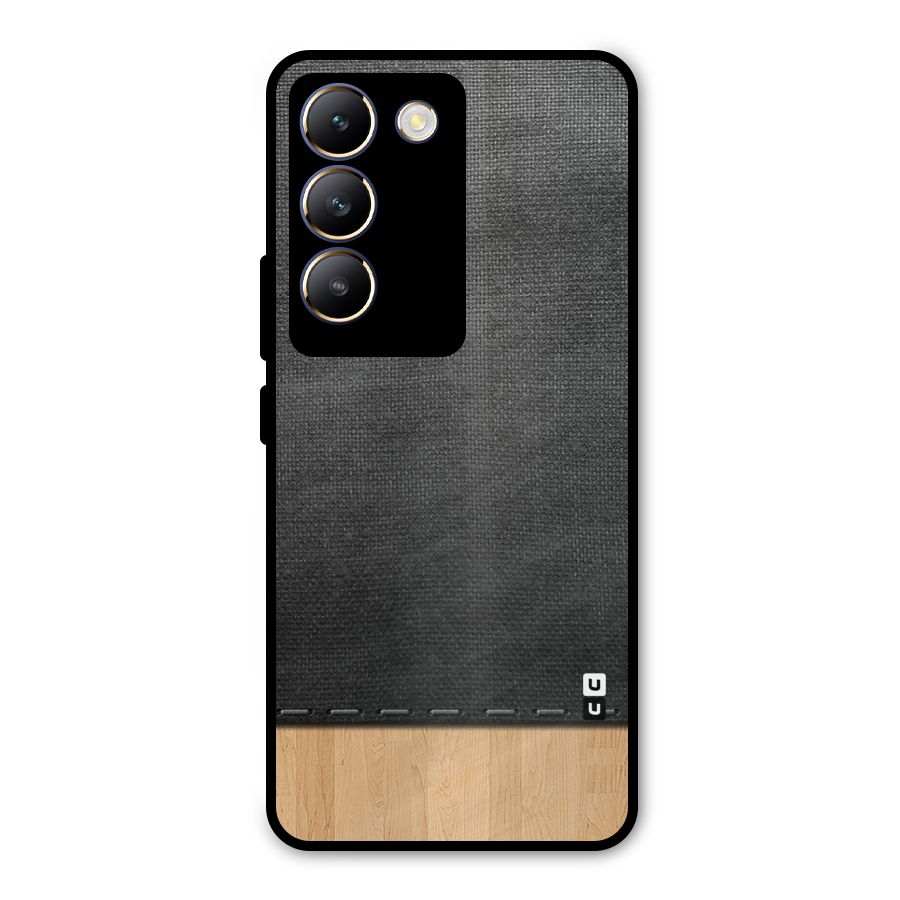 Bicolor Wood Texture Metal Back Case for Vivo T3 5G