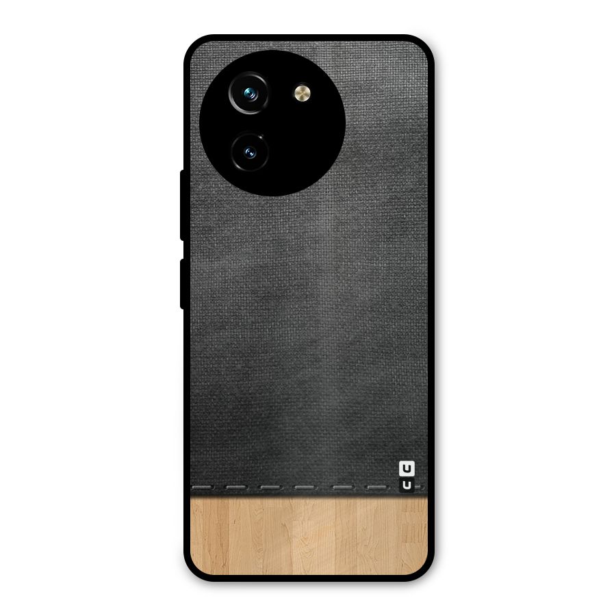 Bicolor Wood Texture Metal Back Case for Vivo T3x