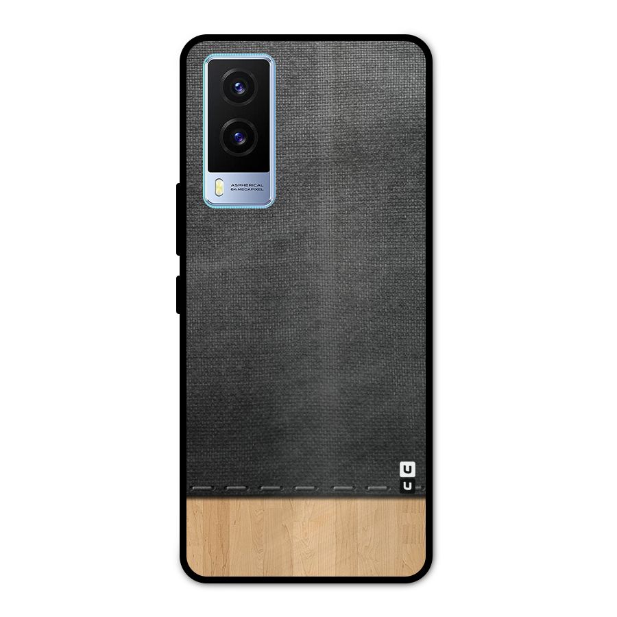 Bicolor Wood Texture Metal Back Case for Vivo V21e 5G