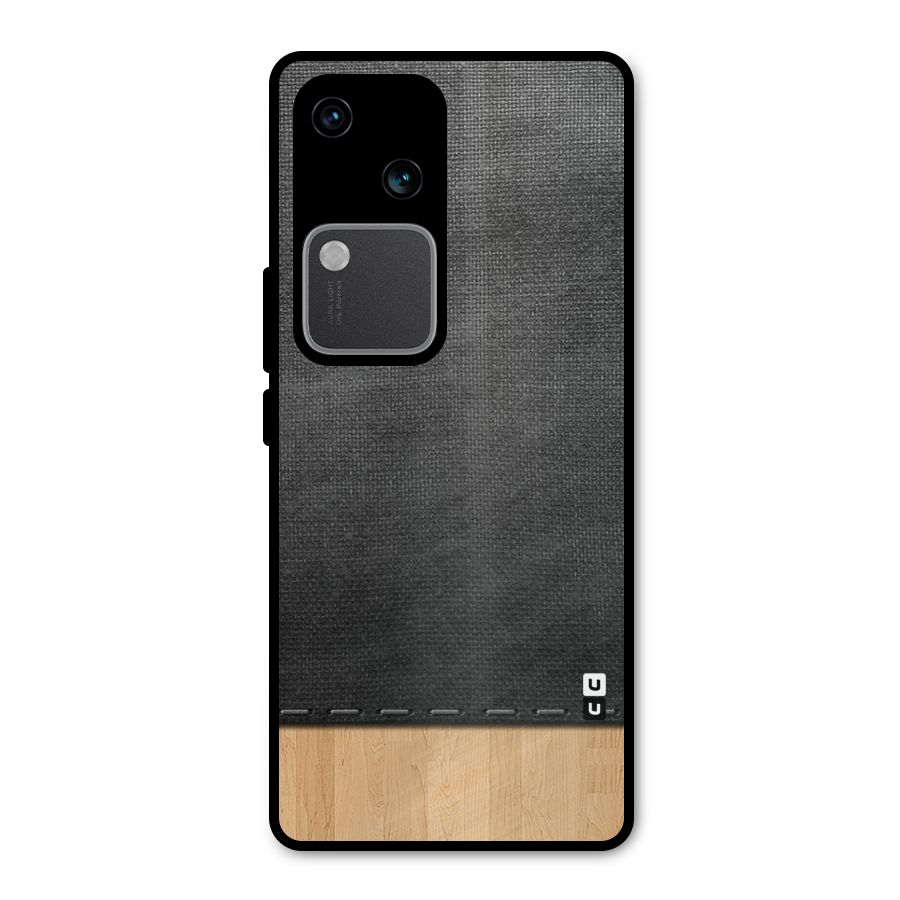 Bicolor Wood Texture Metal Back Case for Vivo V30