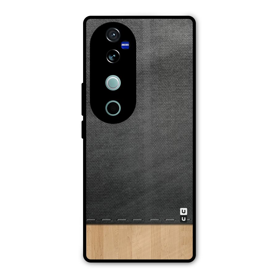 Bicolor Wood Texture Metal Back Case for Vivo V40