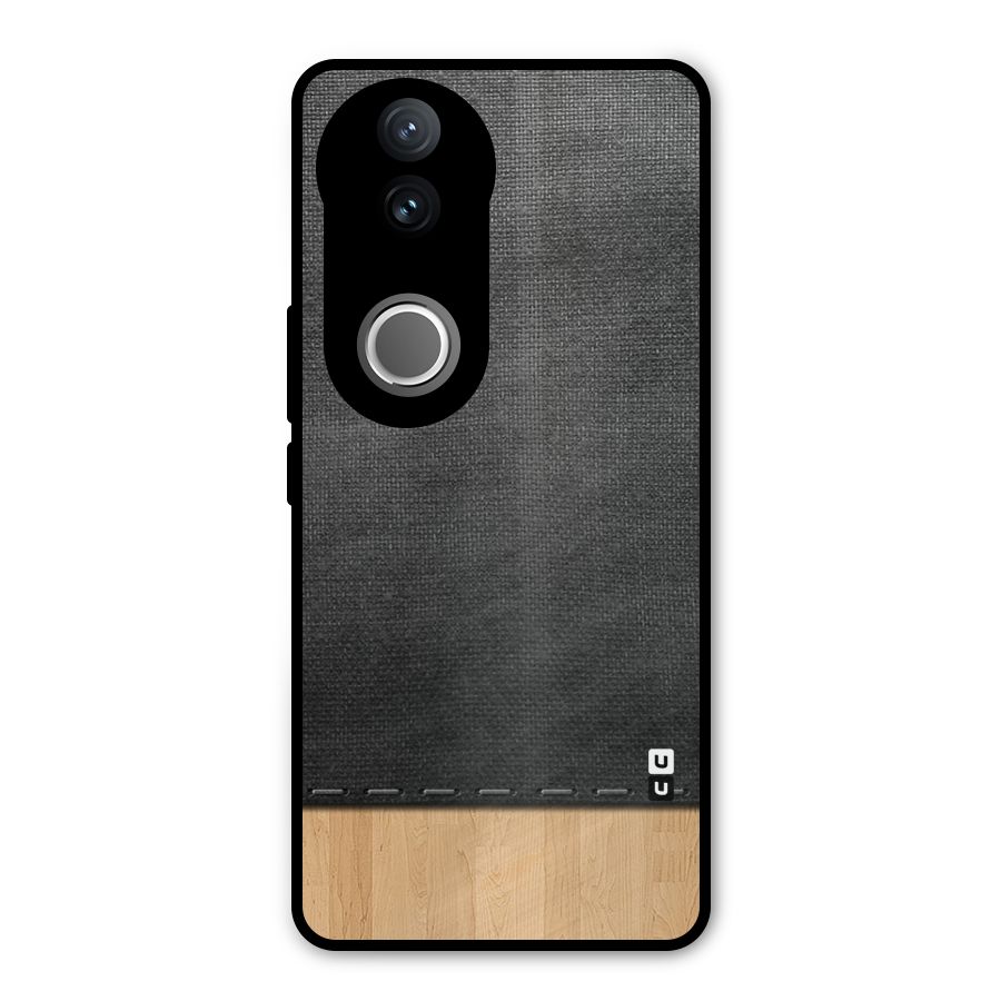 Bicolor Wood Texture Metal Back Case for Vivo V50