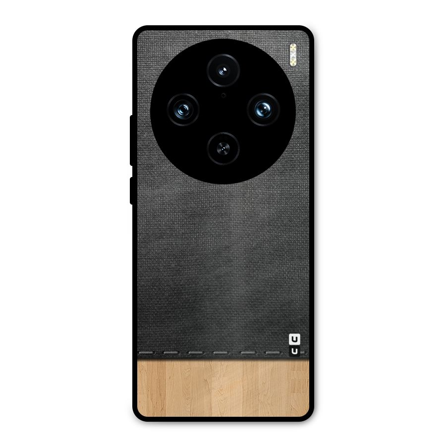 Bicolor Wood Texture Metal Back Case for Vivo X100 Pro