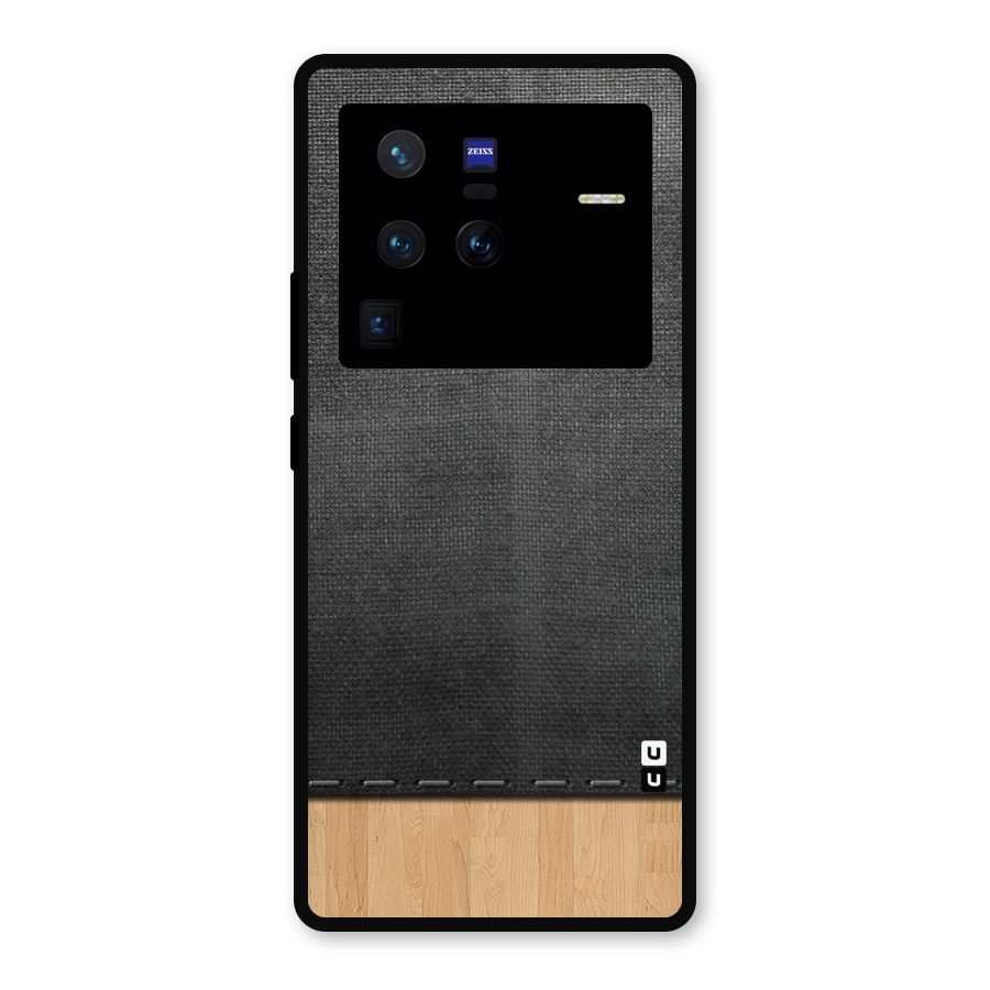 Bicolor Wood Texture Metal Back Case for Vivo X80 Pro