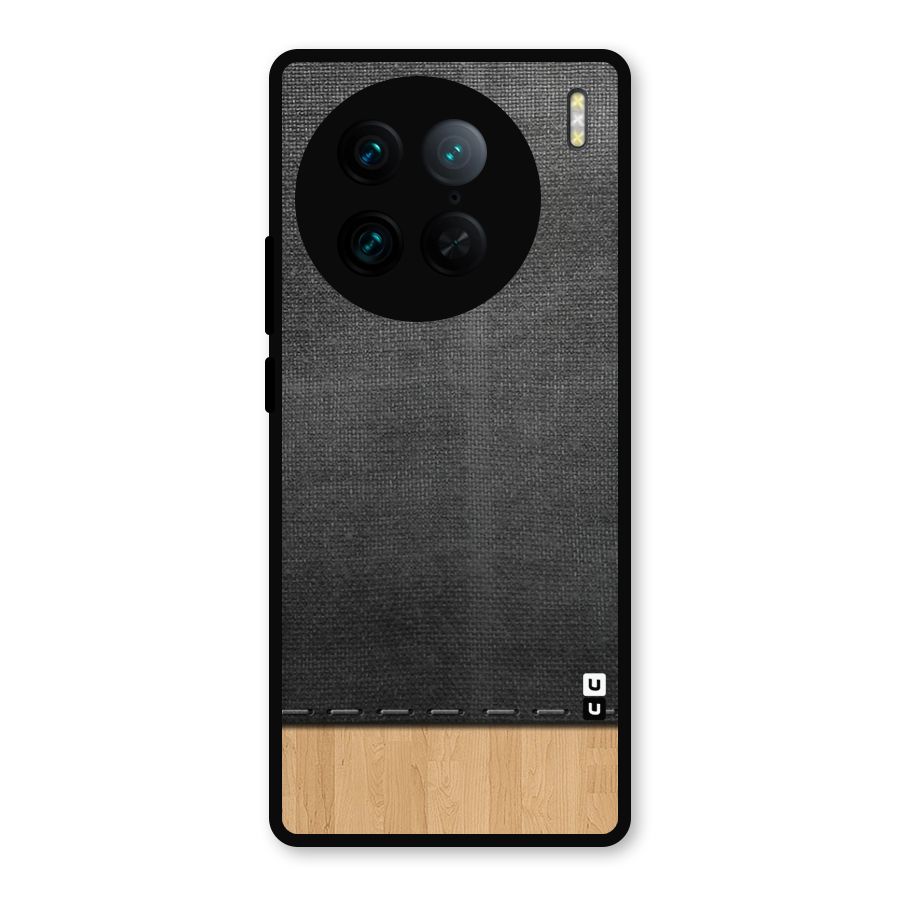 Bicolor Wood Texture Metal Back Case for Vivo X90 Pro