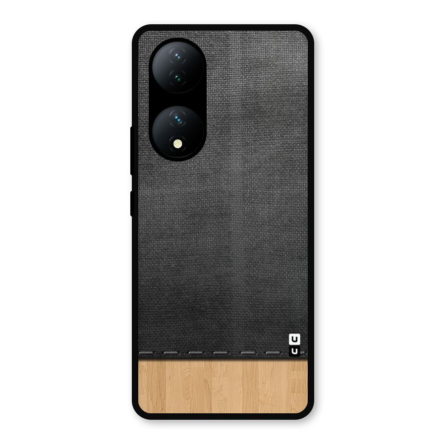 Bicolor Wood Texture Metal Back Case for Vivo Y100a