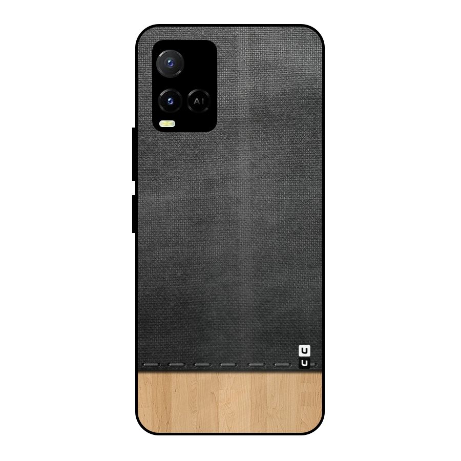 Bicolor Wood Texture Metal Back Case for Vivo Y21T
