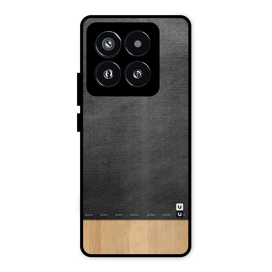 Bicolor Wood Texture Metal Back Case for Xiaomi 14 Pro