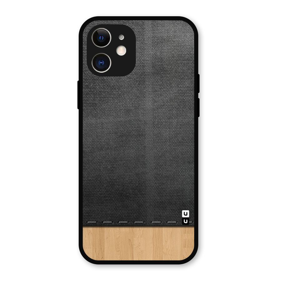 Bicolor Wood Texture Metal Back Case for iPhone 12