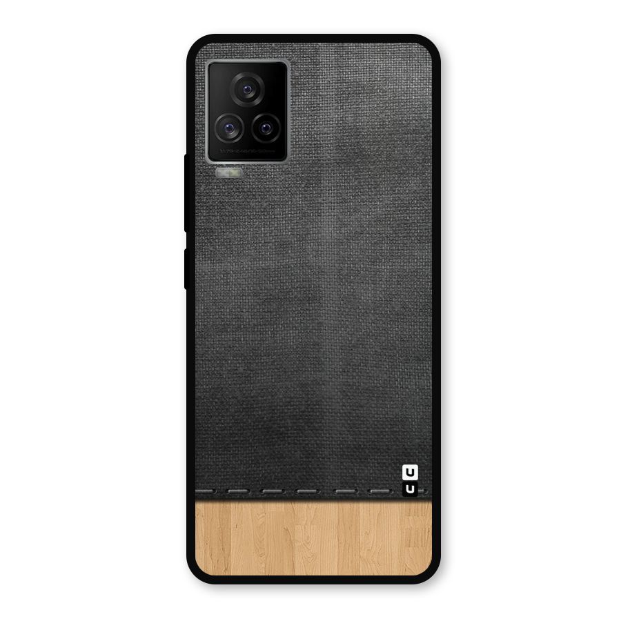 Bicolor Wood Texture Metal Back Case for iQOO 7 Legend 5G