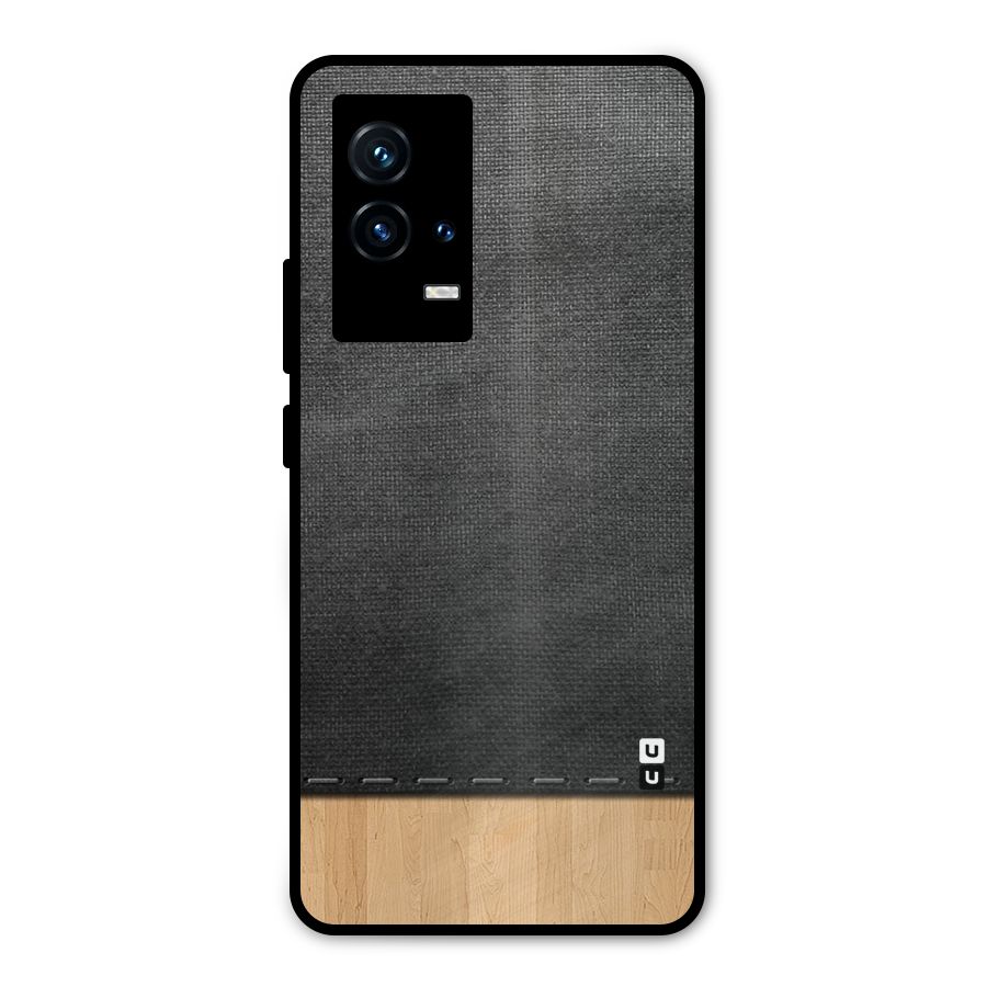 Bicolor Wood Texture Metal Back Case for iQOO 9 5G
